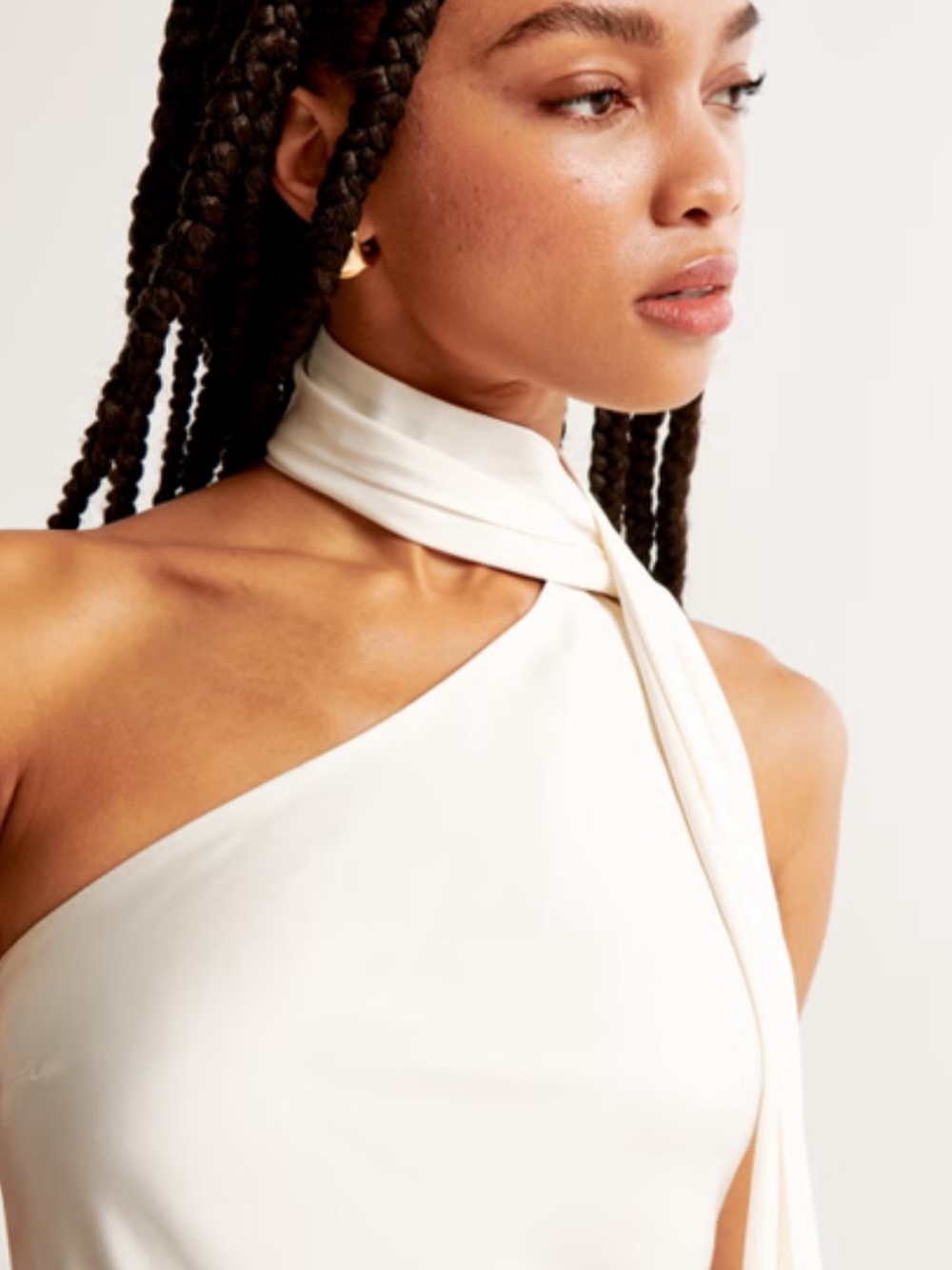 Abercrombie white Cream Mini Dress with Scarf - Picture 3 of 6